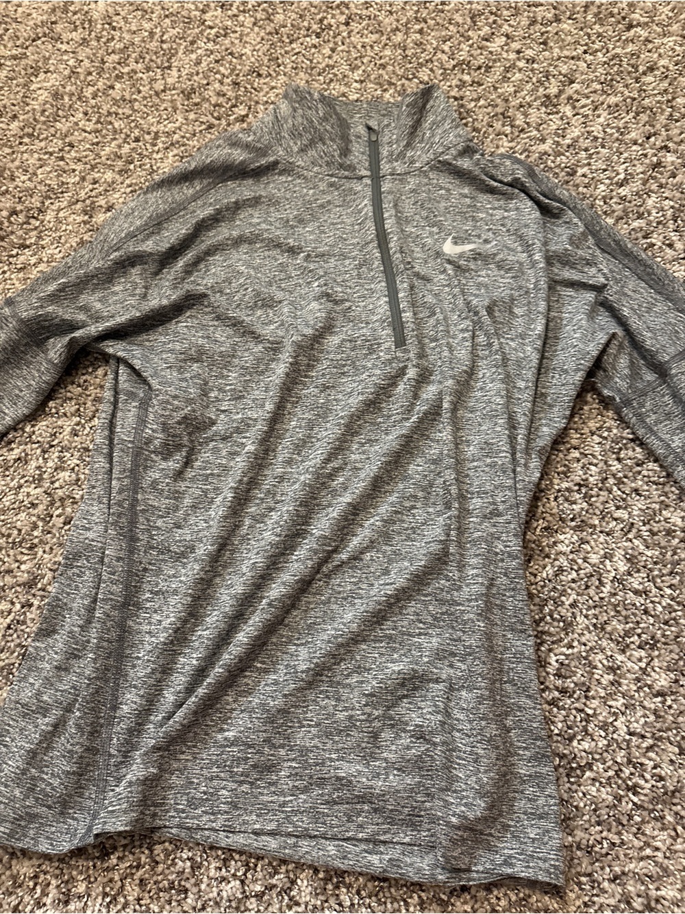 Nike Women's Heather Gray Quarter-Zip Turtleneck Pullover